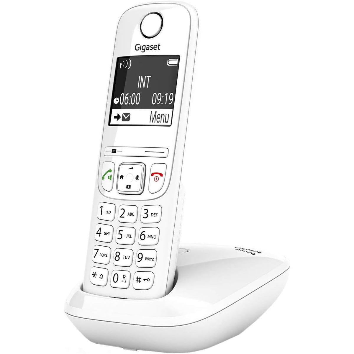 299498 - GIGASET AS690 - Telefon DECT pa tel - ekran i madh me kontrast të lartë - cilësi e shkëlqyer audio - profile zëri të rregullueshme, funksion pa duar - mbrojtje thirrjesh, e bardhë