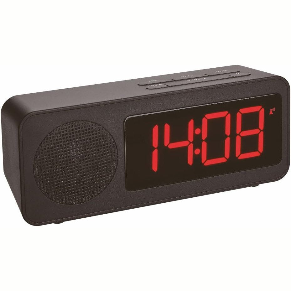 217965 - TFA DOSTMANN Orë Alarmi me Radio 60.2546.01, Ekran me Kontrast të Lartë, 162 x 53 x 67 mm, Plastike e Zezë