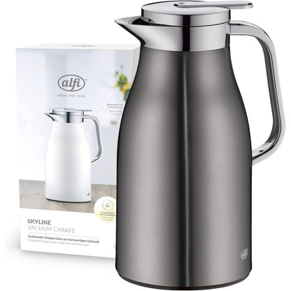239721 - ALFI SKYLINE 1.0l, xhins i errët mat, balonë vakumi prej çeliku inox me shtresë qelqi të temperuar higjienike, kapak me mbyllje rrotulluese me buton të përshtatshëm shtypjeje, dorezë ergonomike, përdorim me një dorë