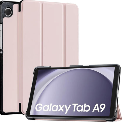 269378 - CoBak Mbulesë për Samsung Galaxy Tab A11 (2025) / A9 2023 (SM-X110/X115) 8.7 inç, Mbrojtëse prej lëkure PU me tre mbështetëse të palosshme, rozë