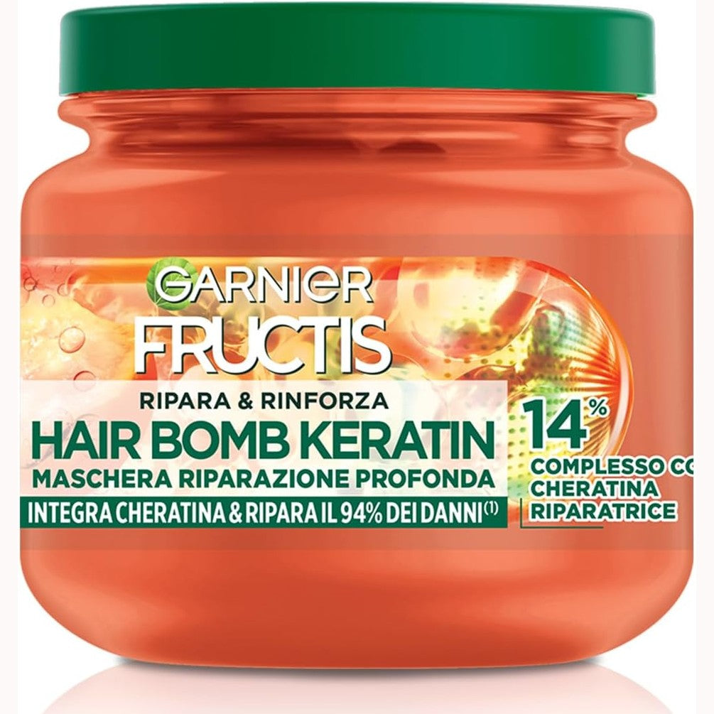 302642 - GARNIER FRUCTIS Mask për Flokë të Dëmtuar, 320 ml, Me Vaj Marula dhe Keratinë, Riparim i Thellë