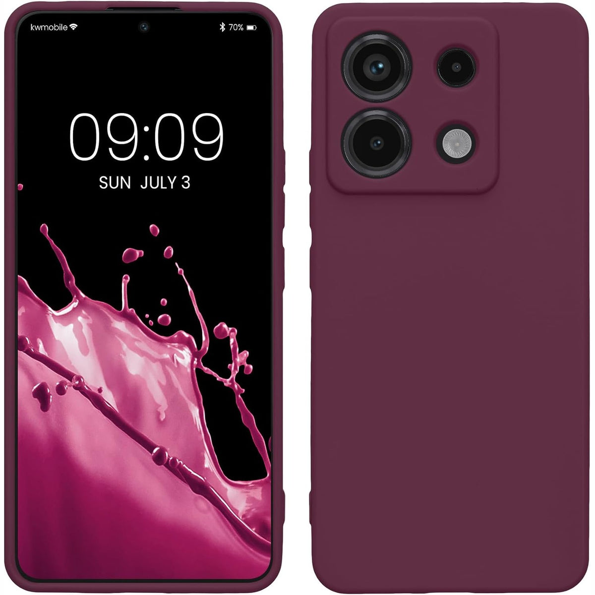 310689 - KWMOBILE - Mbështjellëse për Xiaomi Redmi Note 13 Pro 5G / Poco X6 5G - Mbështjellëse silikoni e butë - Vjollcë bordo