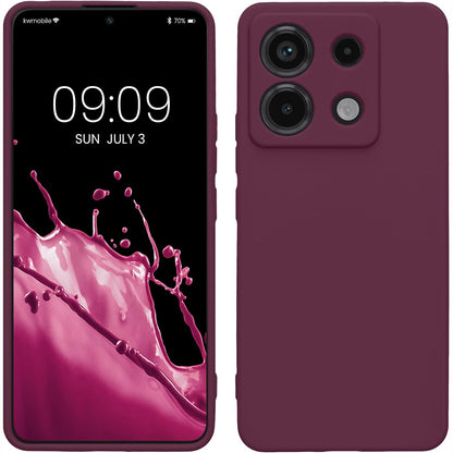 310689 - KWMOBILE - Mbështjellëse për Xiaomi Redmi Note 13 Pro 5G / Poco X6 5G - Mbështjellëse silikoni e butë - Vjollcë bordo