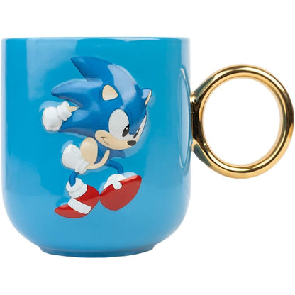 197131 - GRUPO ERIK - Filxhan Kafeje 3D me Figurën Sonic The Hedgehog, në Madhësi 9 cm x 13.5 cm, Kapacitet 350 ml, Materiali: Qeramik, i Licencuar Zyrtarisht