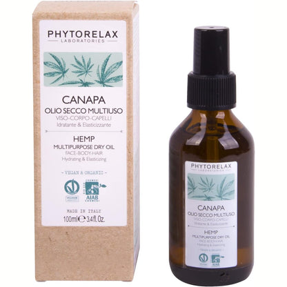 303922 - LABORATORIES PHYTORELAX Hemp Vaj i Tharë Shumëpërdorimësh për Fytyrën, Trupin dhe Flokët, 100 ml