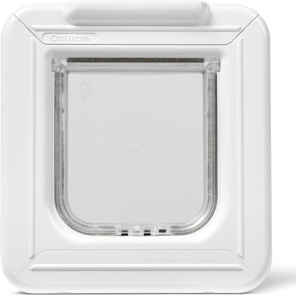 255067 - Kapak për mace me mikroçip Cat Mate Elite, kohëmatës dixhital dhe ekran LCD, për mace të vogla deri të mesme, instalim i lehtë në dyer UPVC, xham dhe dru, ngjyrë e bardhë