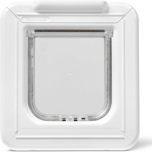 255067 - Kapak për mace me mikroçip Cat Mate Elite, kohëmatës dixhital dhe ekran LCD, për mace të vogla deri të mesme, instalim i lehtë në dyer UPVC, xham dhe dru, ngjyrë e bardhë