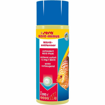 247207 - sera Nitrite Minus 500 ml, Heqës Nitriti për Akuariume, Zvogëlon Nitritin në 1.5 mg/l, I Sigurt për Peshqit dhe Bimët