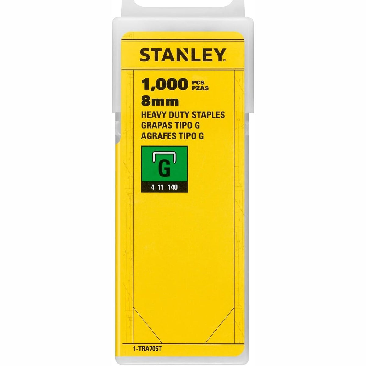 289383 - STANLEY Kapëse G 4/11/140 për kapëse (paketë me 1000 copë) 8 mm, 1-TRA705T