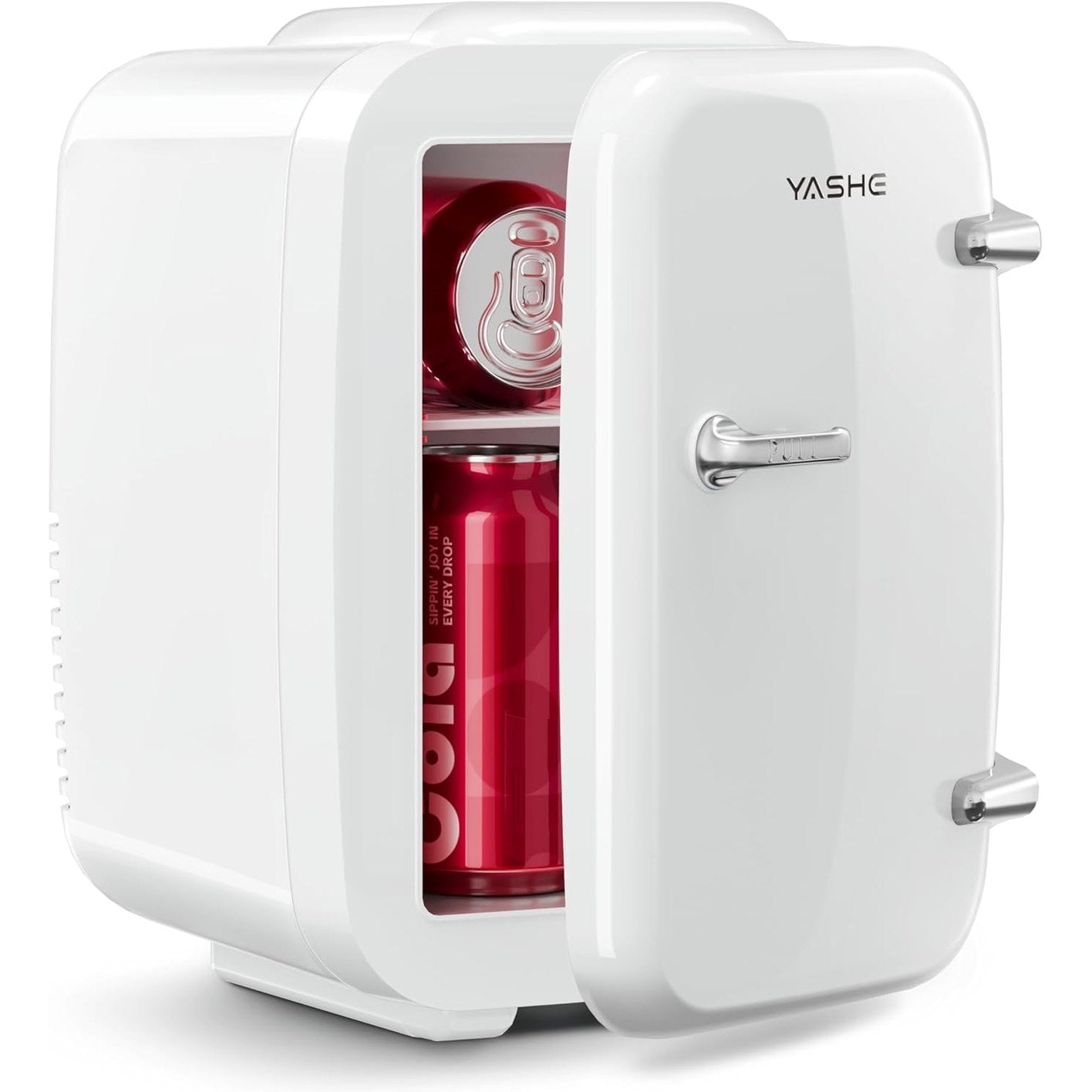 288554 - YASHE Mini Frigorifer 4L/6 Kanaçe, 220V AC/12V DC, Frigorifer Termoelektrik për Ngrohje/Ftohje, i Bardhë