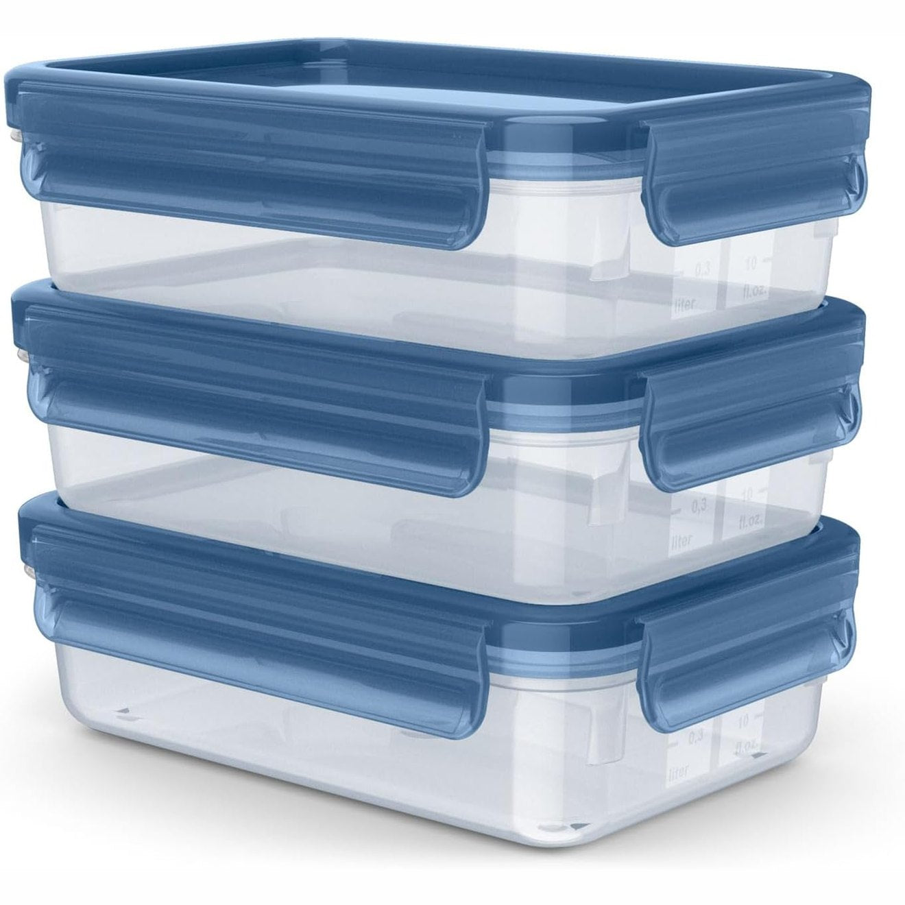 288418 - EMSA Set enësh ekologjike për ruajtjen e ushqimit, 3 pjesë, 0.8 L, pa BPA, blu