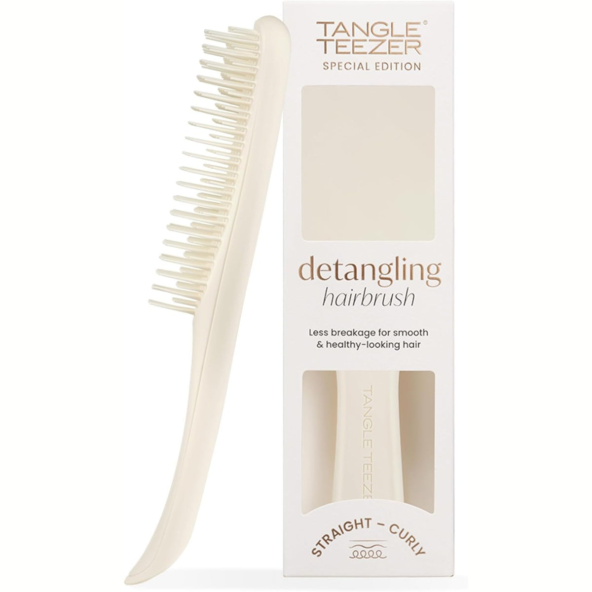 303372 - TANGLE TEEZER Furçë flokësh Ultimate Detangler, për flokë të lagur dhe të thatë, furçë zbërthyese, ngjyrë krem porcelani