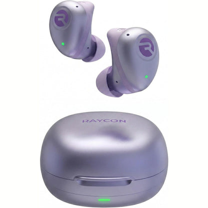 272774 - RAYCON Fitness True Wireless, kufje Bluetooth me mikrofon, jetëgjatësi baterie 54-orëshe, IPX7, Bluetooth 5.2, portative sport (vjollcë)