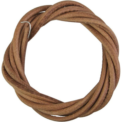 198856 - PERFETSELL Rrip Lëkure për Makinë Qepëse, 183cm, Kordon i Rrumbullakët me Diametër 5 mm, 1 Grep, Ngjyrë Kafe