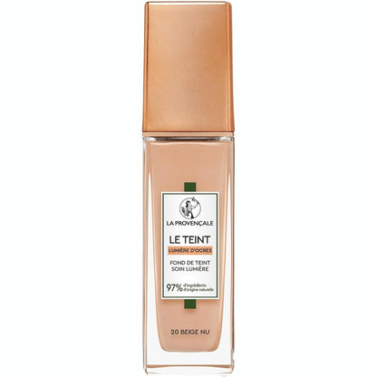 317694 - LA PROVENCAL Fondatinë që reflekton dritën, 30 ml, 97% përbërës natyral, mbulim mesatar, nuanca: 20 Ngjyrë bezhë nudo, me vaj ulliri organik nga Provence