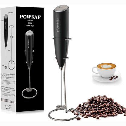253947 - POWSAF Shkumëzues qumështi elektrik 13000 RPM, Mini mikser për kafe, Latte, Cappuccino, Matcha