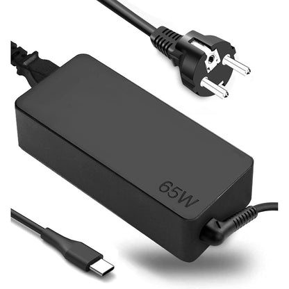 320472 - TT&C Karikues Laptopi 65W/45W USB-C i Përputhshëm me Lenovo ThinkPad X280 X380 X390 L390 E480 E580 E590 E495 T480, Yoga C720 C730 C910 C940, Chromebook, HP, ASUS, Acer, Adaptor Karikuesi Google Type-C