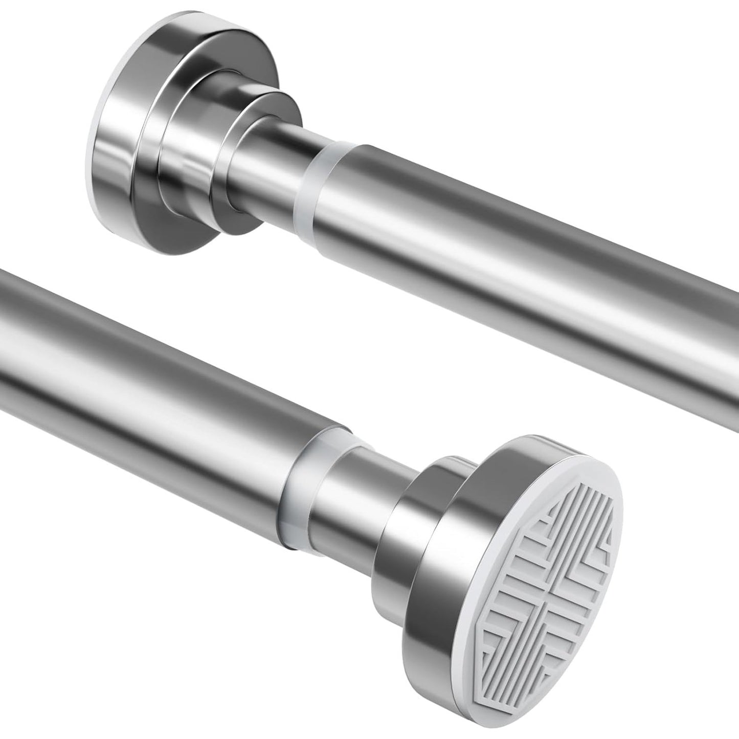 253493 - Shufër për Perde Dushi prej Çeliku Inox, Nuk Kërkon Shpim, Shufër Teleskopike e Zgjatshme, Rezistente ndaj Ndryshkut, Shufër Tensioni e Rregullueshme nga 70 në 195 cm, Ideale për Banjo, Dritare dhe Dollapë