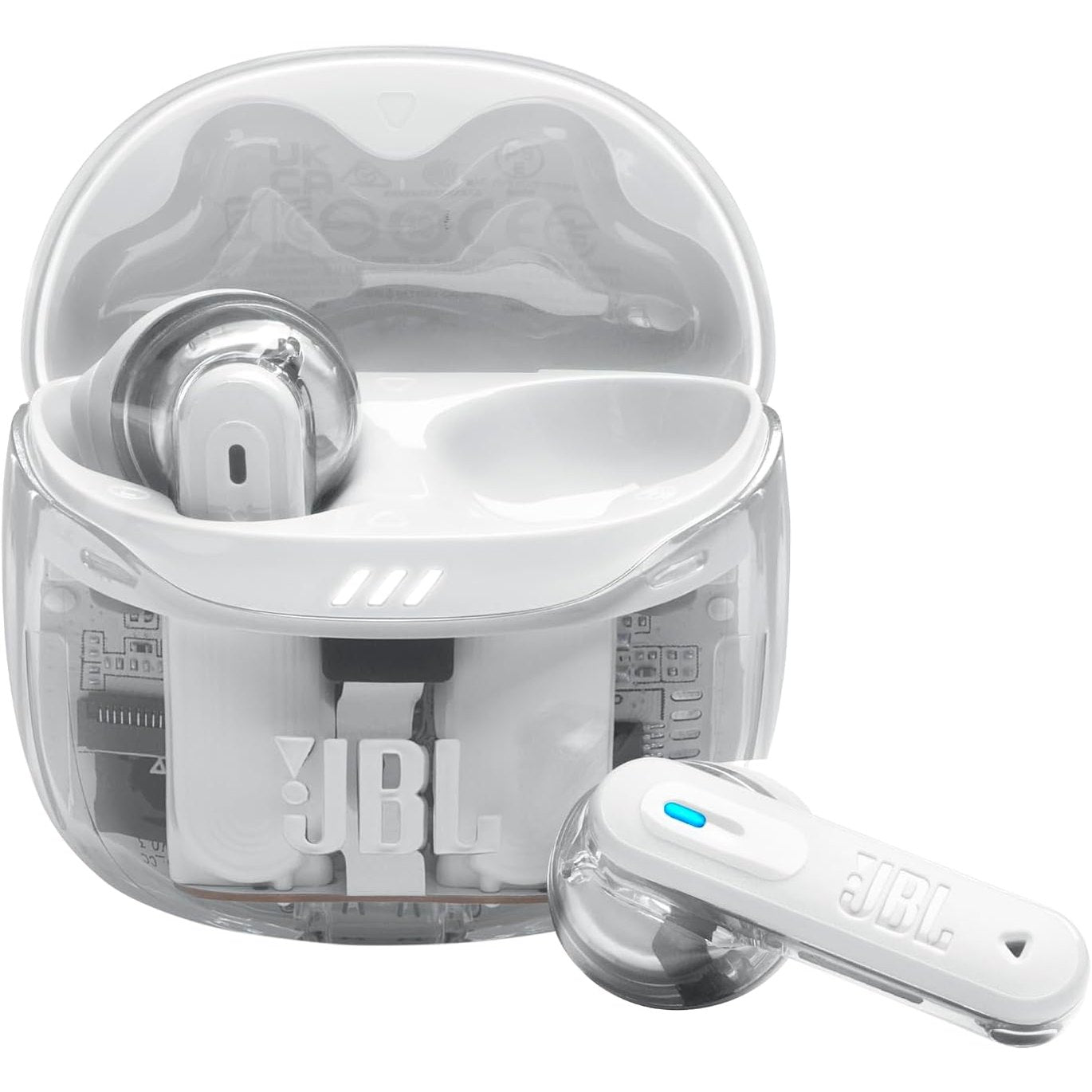 267870 - JBL TUNE FLEX GHOST 2, Kufje Bluetooth, Anulim Zhurmash, Koha Riprodhimi 48 orë, IP54, White Ghost