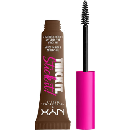 290302 - NYX PROFESSIONAL MAKEUP - Maskara për vetulla me qëndrueshmëri deri në 16 orë, Thick It. Stick It! Brow Rimel, Brunette (Blu e Ngjyrë)