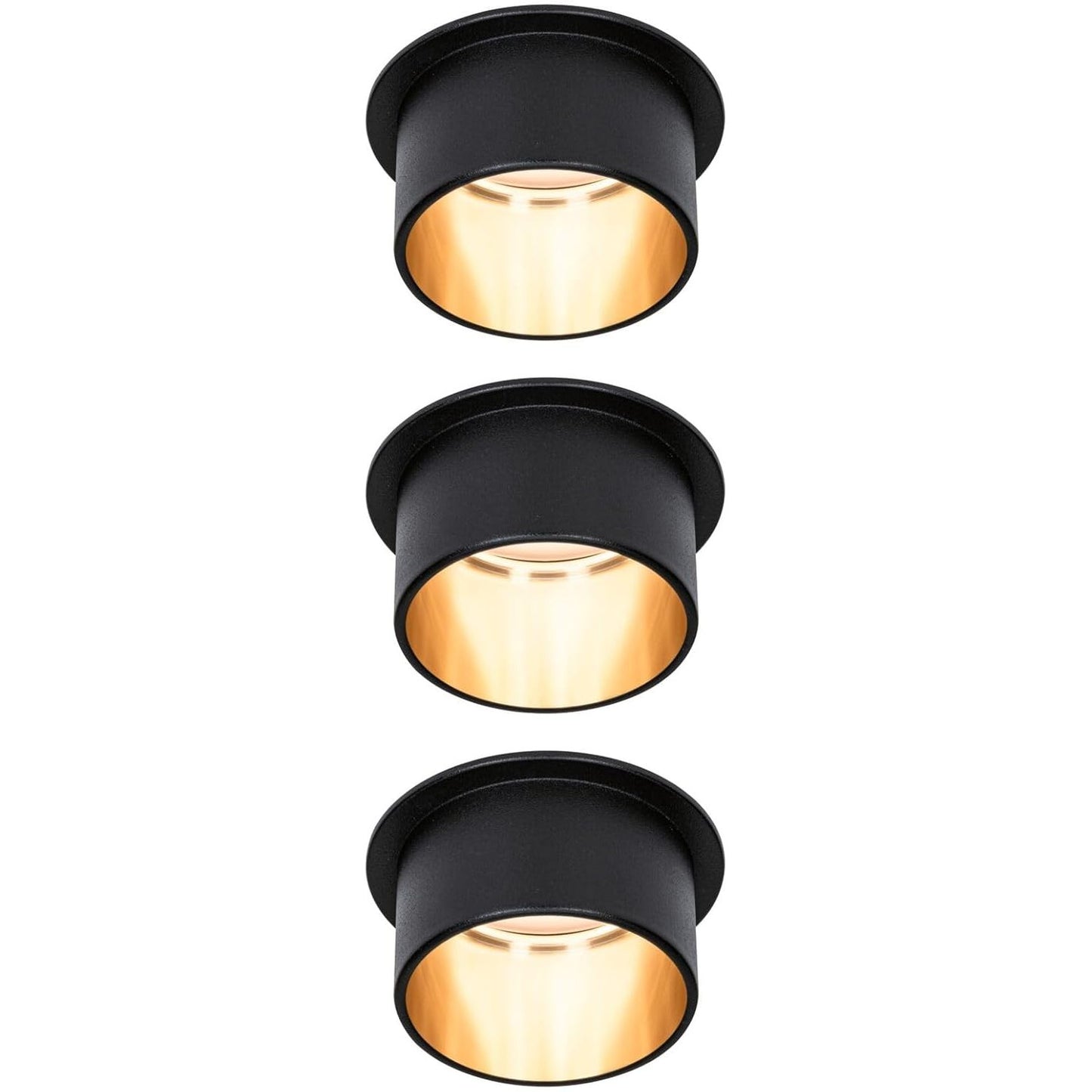 195200 - PAULMANN Llambë LED Këndore 93379 Gil me 3 Llamba të Rrumbullakëta, Rregullim të Errësuar, 3 x 6W, Ngjyra E Zezë Mat dhe e Artë, 2700K