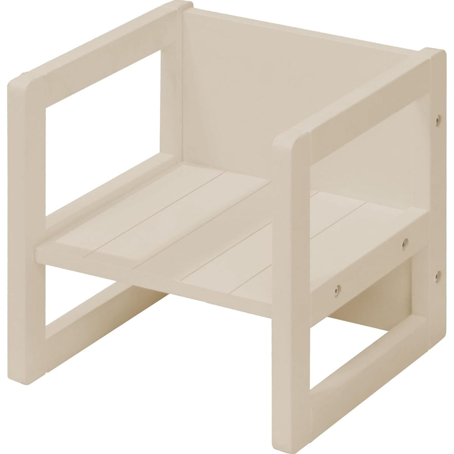 164580 - ROBA Stol dhe Karrige e Kthyeshme për Fëmijë në Stilin Fshatar, me 3 Lartësi Ulësesh, Shumëfunksional, Material Dru Bezhë/Kashmiri