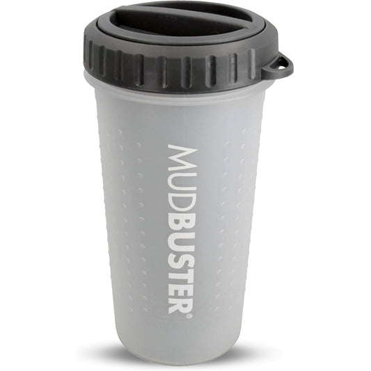 196237 - DEXAS Pastues Portativ për Putra e Qenve, MudBuster, me Kapak, Madhësi L, Gri e Çelët