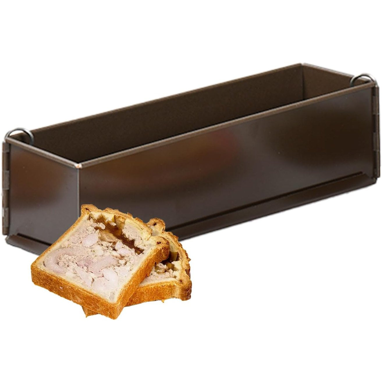 245527 - GOBEL Forma e gjatë për pashte 40 x 8 cm – Forma jo-ngjitëse me mentesha pa PFAS me bazë të lëvizshme – Ideale për terrine dhe pashte shtëpiake