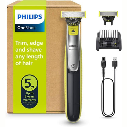 275100 - PHILIPS OneBlade 360 - Makinë rroje hibride, 2 tehe 360, krehër udhëzues 5-në-1, QP2734/30