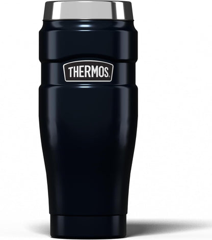222555 - KING TERMOS INOKS, termos prej çeliku inox, kapacitet 0.47l, blu, e papërshkueshme nga rrjedhjet, mban pijet të ngrohta për 7 orë dhe të ftohta për 18 orë, e sigurt për lavastovilje, pa BPA