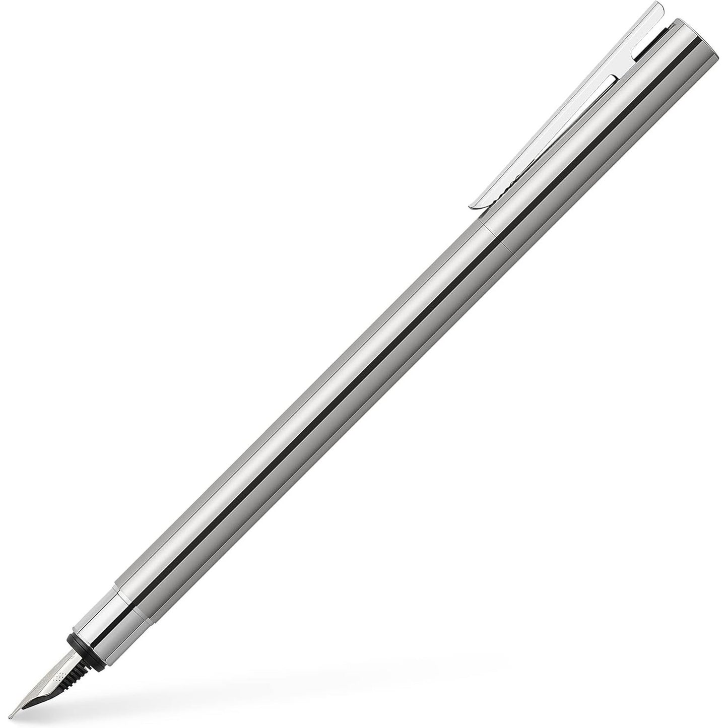 266483 - FABER-CASTELL 342001 Neo Slim Stilolaps prej çeliku inox, Madhësia F, Ngjyrë argjendi me shkëlqim