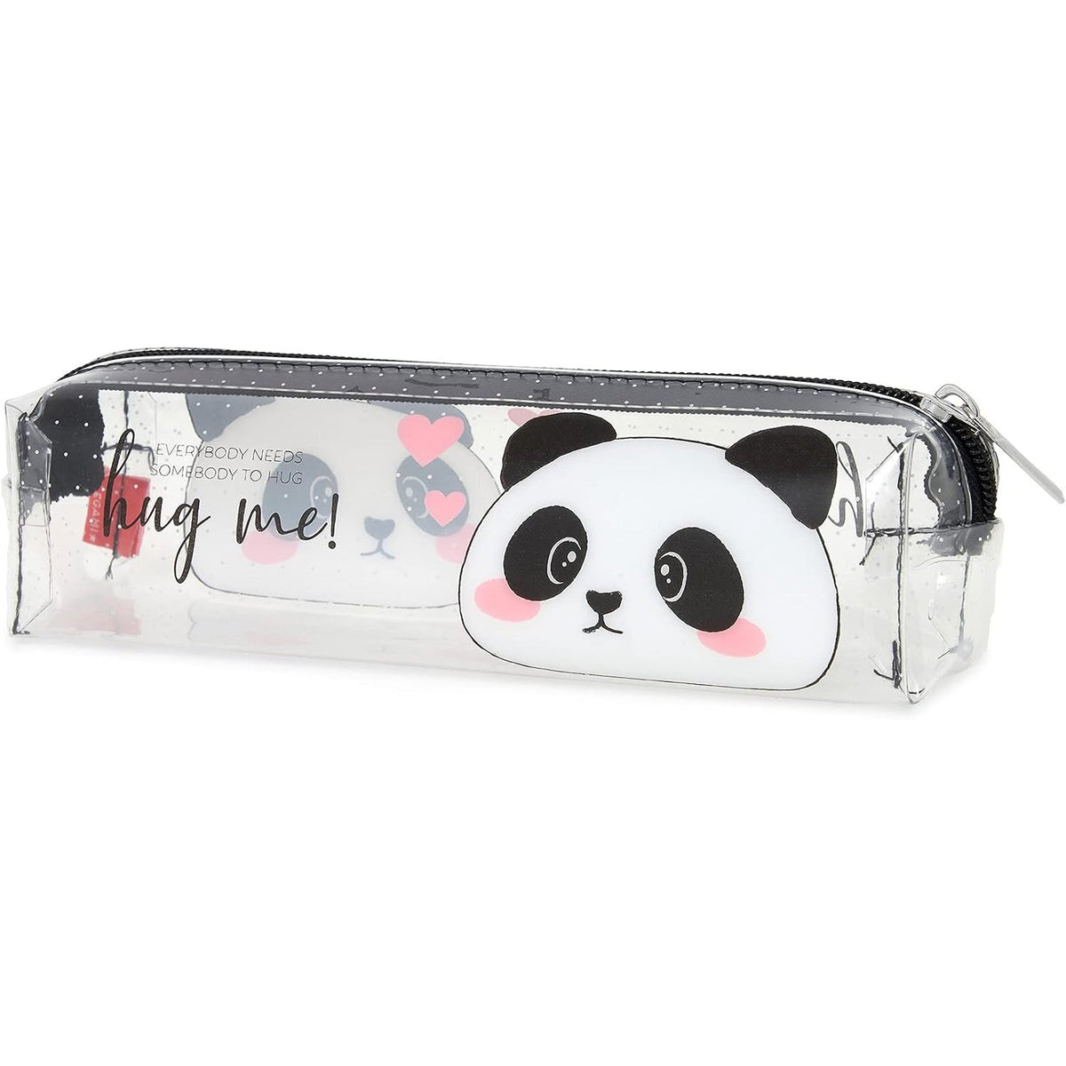 300026 - LEGAMI - Kutia transparente e lapsave Panda, 19.5 x 5.5 cm, e bërë nga TCU transparente, me zinxhir, e bollshme.