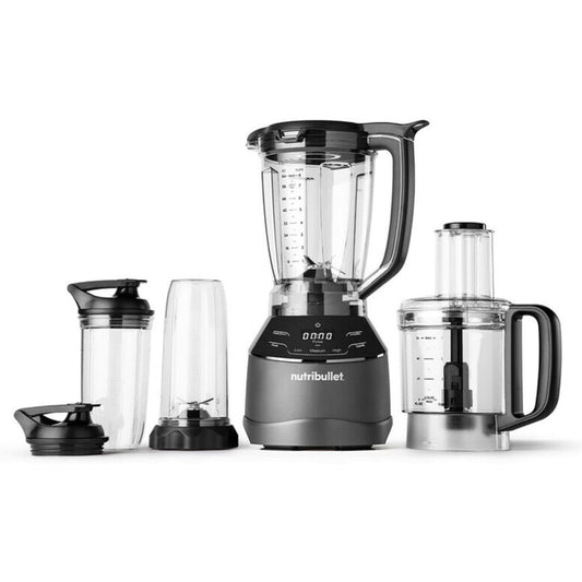 83110 - NUTRIBULLET Triple Prep, Përpunues Ushqimi dhe Blender Shumëfunksional, Fuqi 1500W, Enë Kapaciteti 1.8L, Tas Përzierësi 1.6L, Disk Prerës dhe Grirës, E Zezë, Modeli NBF580B