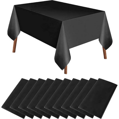 242025 - MBULESA TAVOLINE 10 Mbulesa Tavoline Drejtkëndëshe të Zeza, 137 x 274 cm, Plastike, të Lahet për Dasma, Bankete, Restorante