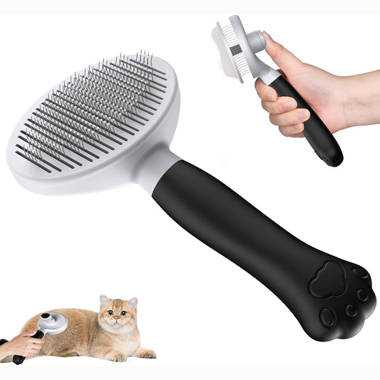 216584 - FURÇË PËR MACE ZIVACATE PËR QEN, DOREZË ERGONOMIKE, DIZAJN I PATENTUAR, FURÇË VETËPASTRUE PËR QEN/MACE/LEPUJ