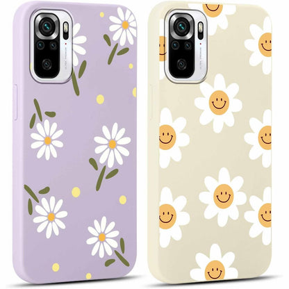 277152 - Yoedge Mbrojtëse me 2 pjesë ngjyrë vjollcë për Xiaomi Redmi Note 10 / Note 10S 4G 6.43" me motive lulesh dhe gjethesh, rezistente ndaj goditjeve TPU