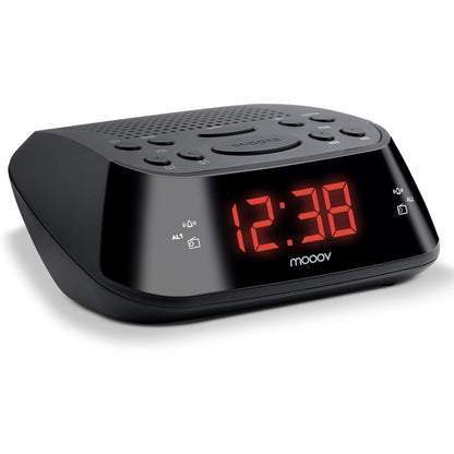 299705 - METRONIC Orë Radio 477003, Alarm, Funksion Shtyrjeje, Ekran Kohe i Kuq, Energji nga Rrjeti Elektrik - i Zi