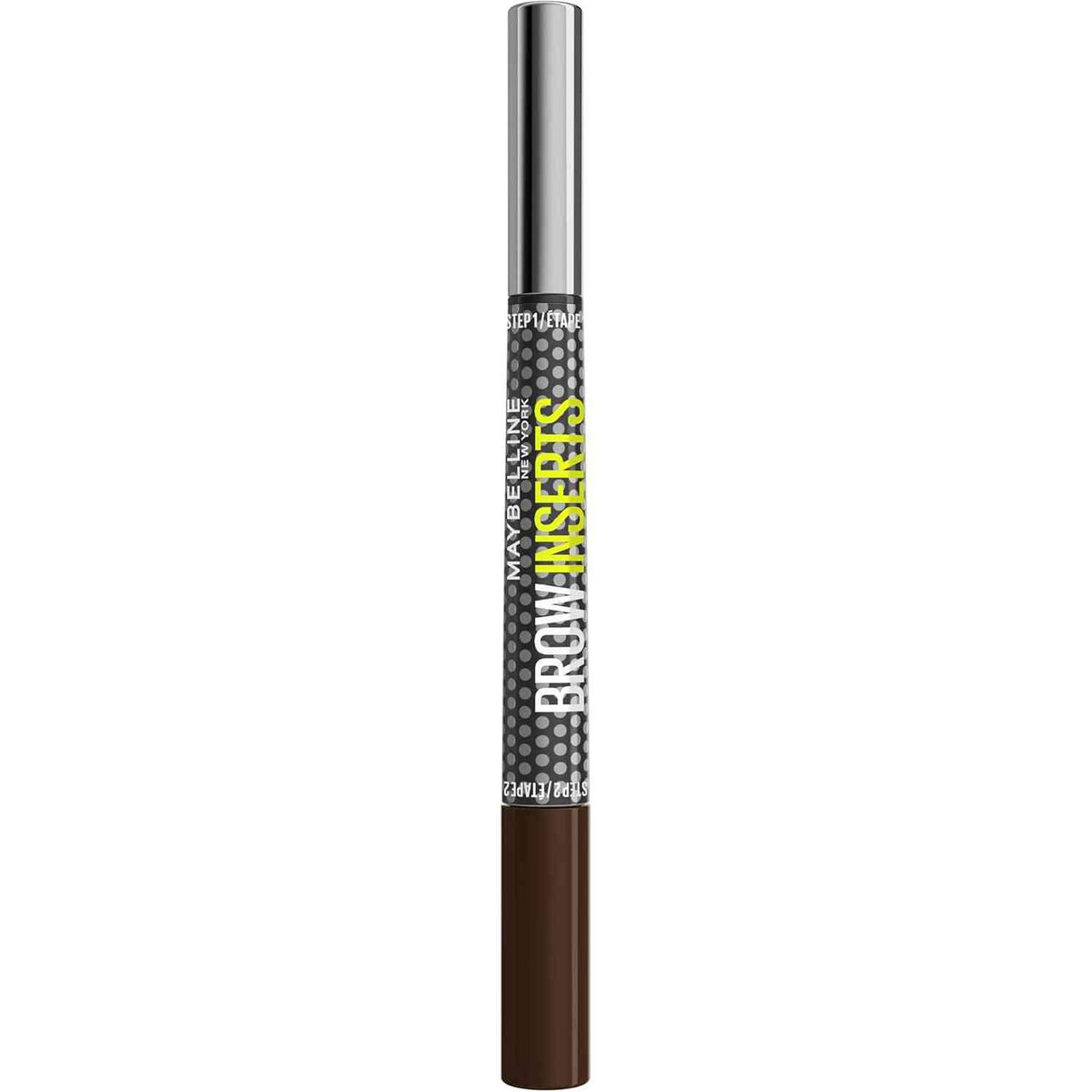 307947 - MAYBELLINE NEW YORK Laps për vetulla Brow Inserts 2 në 1, xhel me mikro-majë 3-palëshe dhe fibra, Deep Brown 5, 1 copë