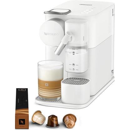 162038 - DE'LONGHI Makinë Kafeje Nespresso Lattissima One EN510.W, me Shkumëzues Qumështi të Integruar për Kafetë, Latte, Cappuccino, Kokërrzat Origjinale të Kafesë, Set i Përfshirë Kapsulash Fillestare, E Bardhë