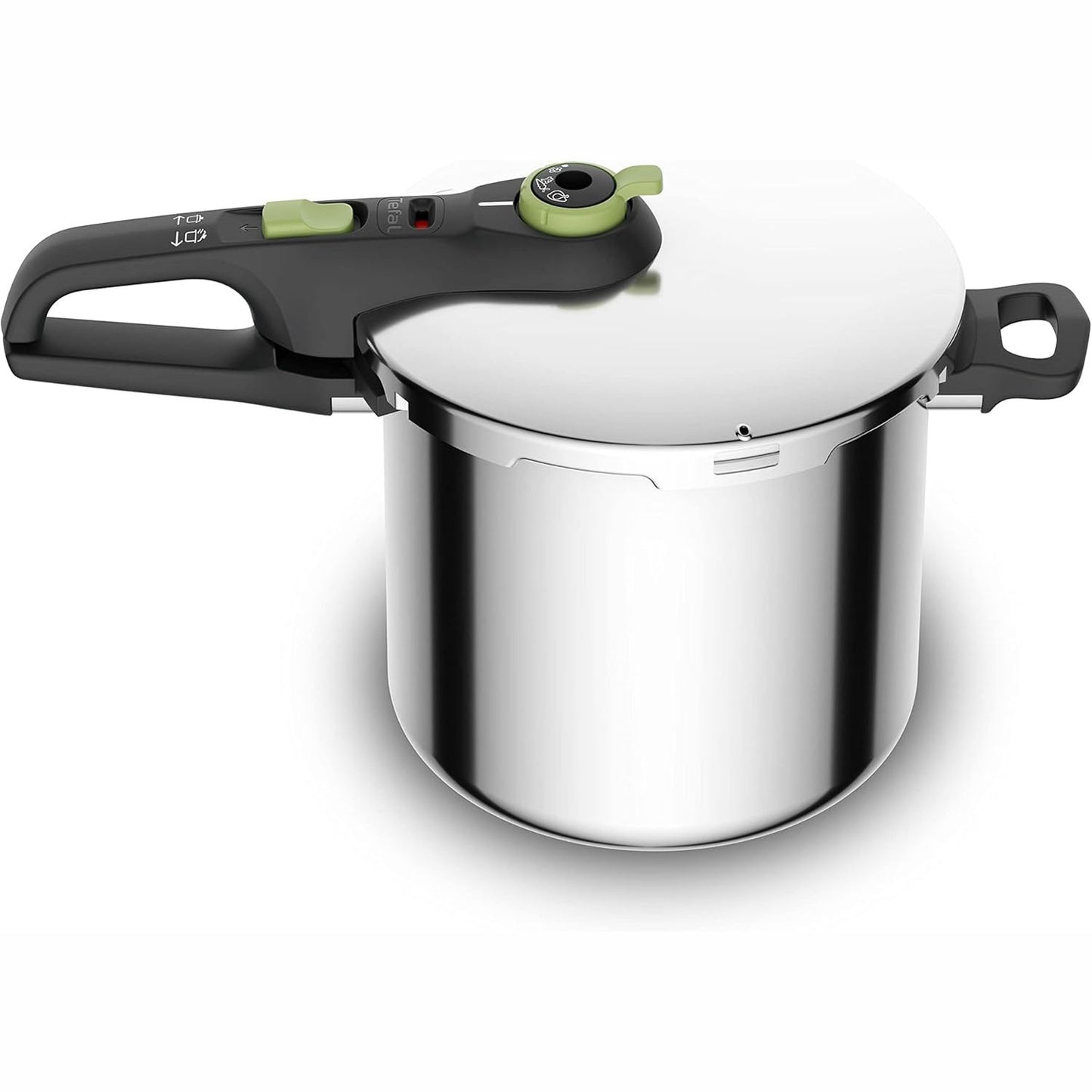 162113 - TEFAL Tenxhere me Presion Secure Trendy P2584400, 8L, Induksion, Çelik Inoks, 2 Programe Gatimi me Avull, Prodhuar në Francë