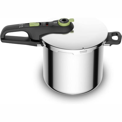 162113 - TEFAL Tenxhere me Presion Secure Trendy P2584400, 8L, Induksion, Çelik Inoks, 2 Programe Gatimi me Avull, Prodhuar në Francë