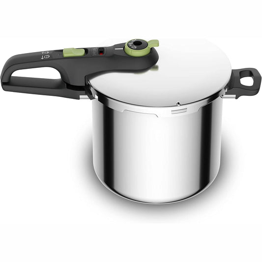 162113 - TEFAL Tenxhere me Presion Secure Trendy P2584400, 8L, Induksion, Çelik Inoks, 2 Programe Gatimi me Avull, Prodhuar në Francë
