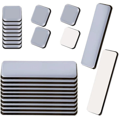 322745 - 24 copë jastëkë rrëshqitës ngjitës PTFE, jastëkë tefloni për mbrojtjen e dyshemesë së mobiljeve, gri (19x70 mm 20x20 mm)