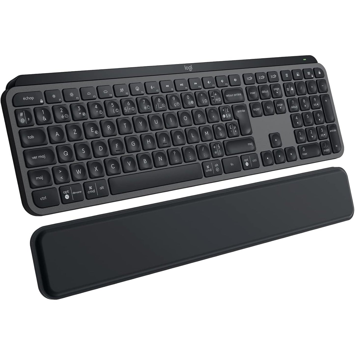 272805 - LOGITECH Tastierë pa tel e rikarikueshme MX Keys S Plus, 1.1 kg, Bluetooth, Windows PC/Linux/Chrome/Mac, AZERTY, ngjyrë grafit