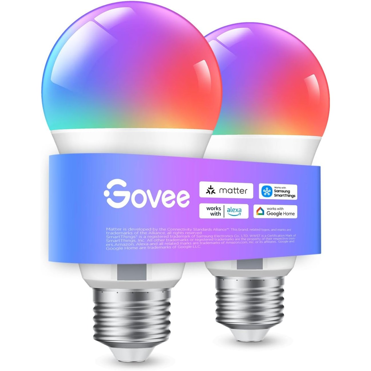 218947 - GOVEE Llambë inteligjente E27, LED WiFi RGBWW, 800LM, 16 milion ngjyra, 2 copë