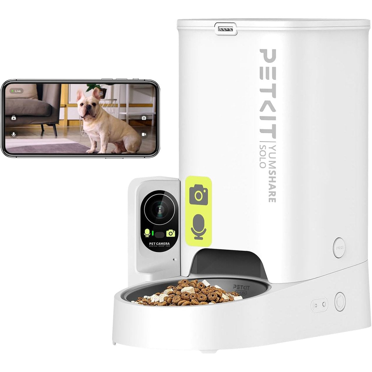 250081 - PETKIT Shpërndarës Automatik Ushqimi për Mace me Kamera, WiFi 2.4 GHz, Tas Çelik Inoks, I Programueshëm, Deri në 5 Vakte në Ditë
