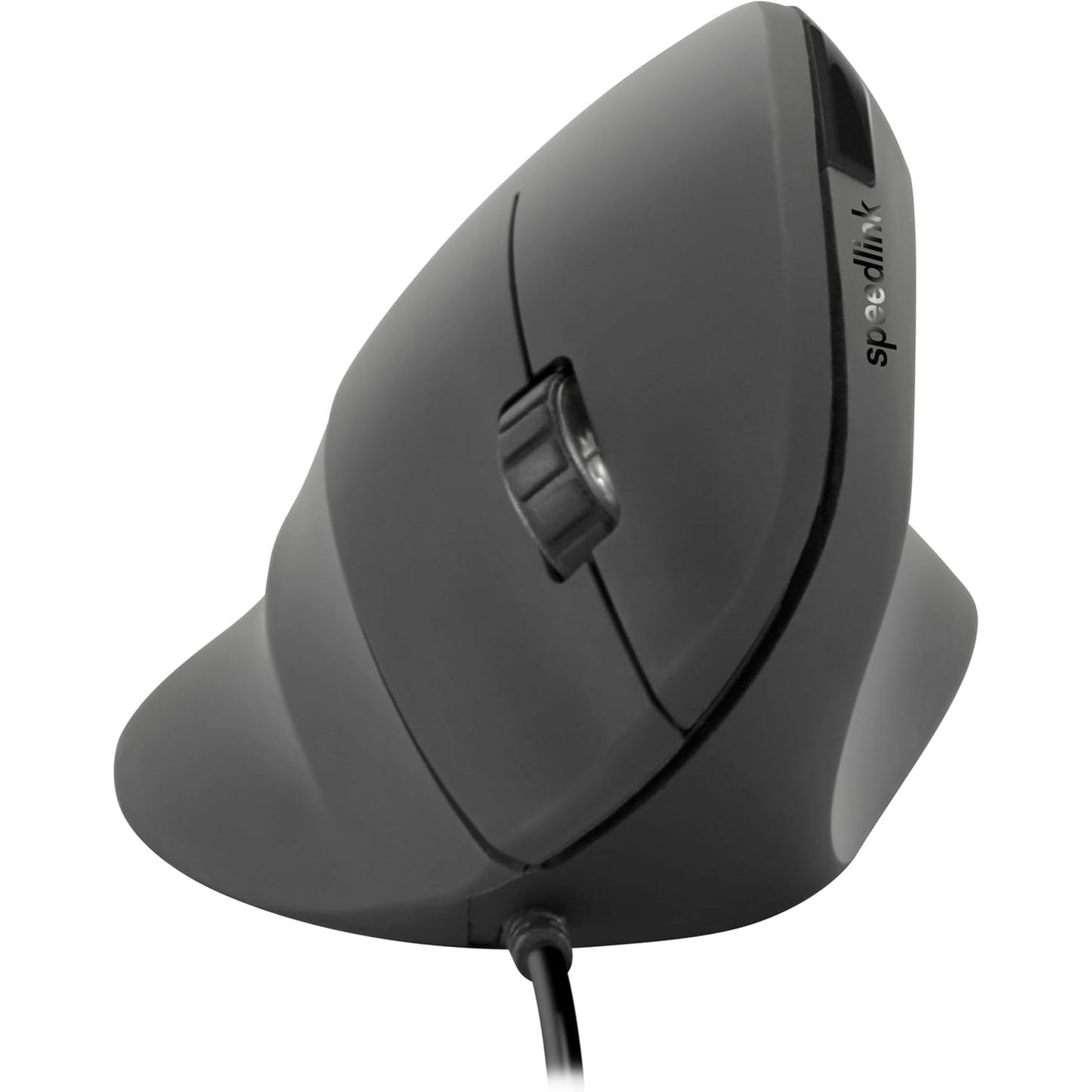 273900 - SPEEDLINK Maus Vertikal Ergonomik PIAVO, vertikal me tela, rregullueshëm deri në 2400 DPI, sipërfaqe e gomuar, USB-A, 5 butona, ngjyra e zezë