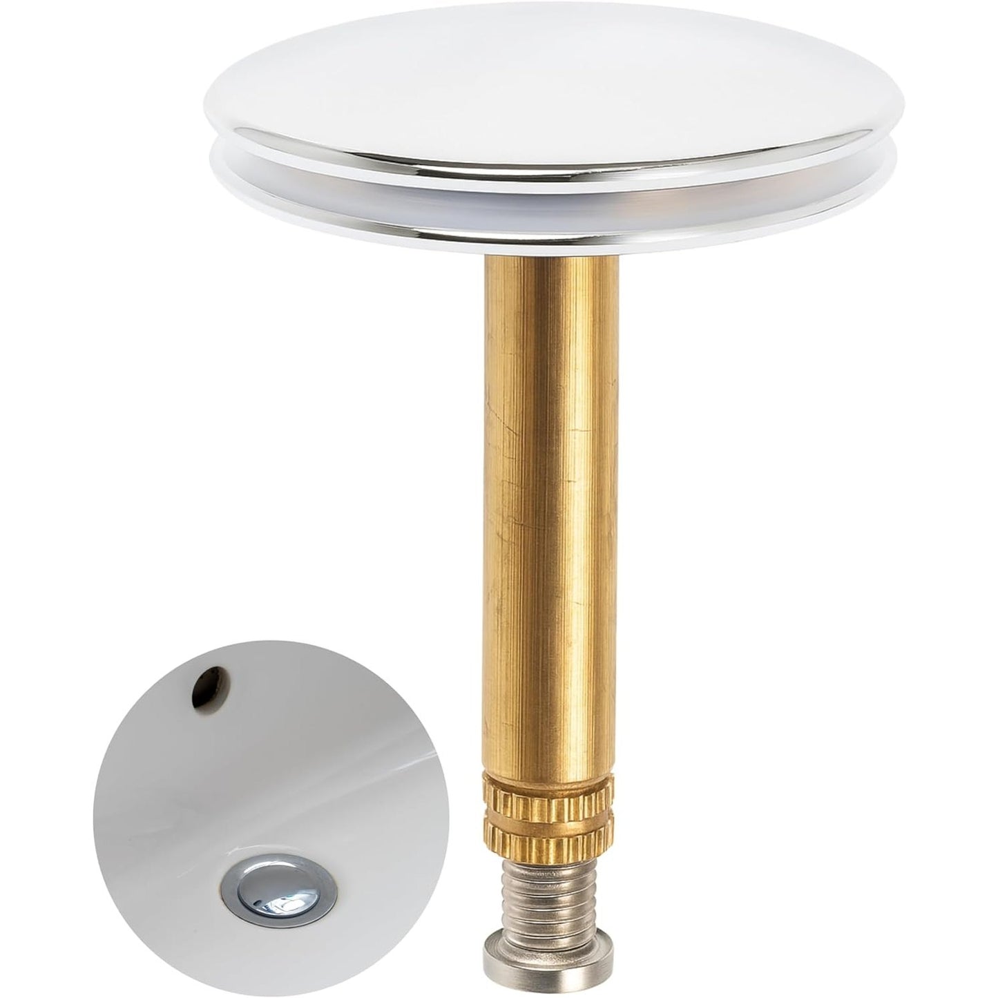 257616 - TAPË PËR VASKË PREJ BRONZI, 1 pako, kon valvule Ø 72 mm, krom me shkëlqim të lartë, e përputhshme me pajisje kulluese Viega Rotaplex, Hansgrohe, Grohe, kunj ekscentrik 34-52 mm