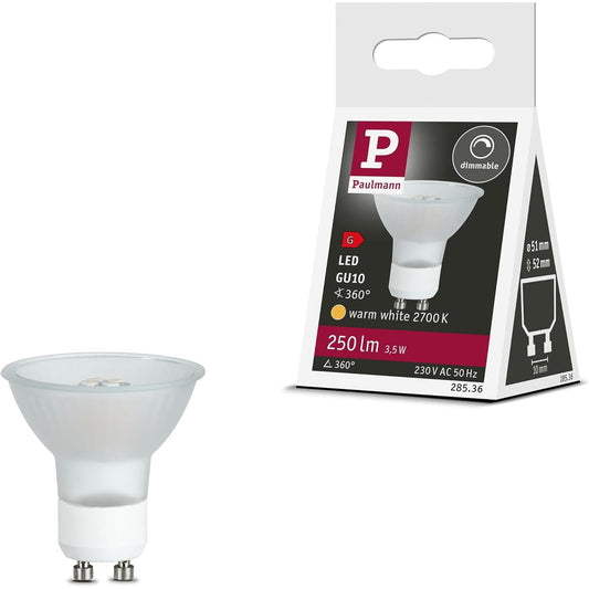 185763 - PAULMANN Llambë LED 28536 Reflektor Maxiflood, 3.5W GU10 230V, me Errësim, Ngjyra e Bardhë e Ngrohtë