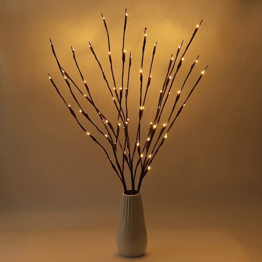 241821 - RUUTCASY Drita Dege LED, Bateri, 20 LED, 5 Shufra të Lakueshme, 63.5 cm, Dekor Modern (2 copë)